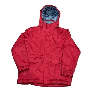 Athletic Works Jacket Mens Small Red Hooded Insulated Puffer Winter AWFA0552MN